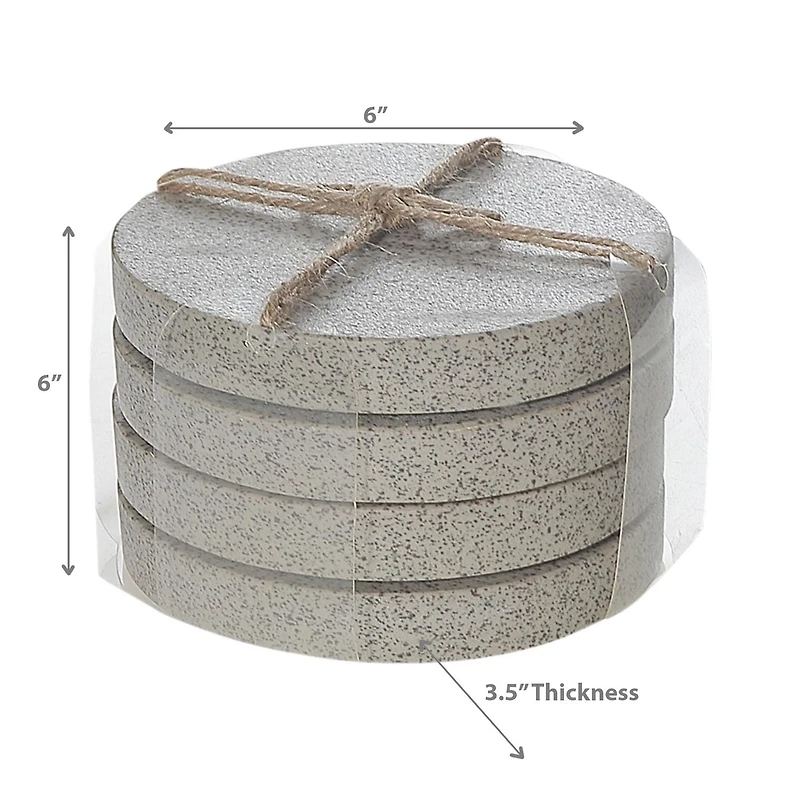 4PC Terrazzo Stone Round Coaster 4X4