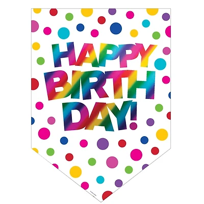 Rainbow Foil Happy Birthday Door Sign