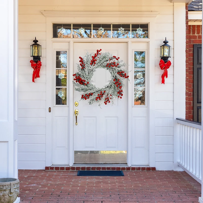 Holiday Time 20IN Frosted Pine With Red Berries Wreath