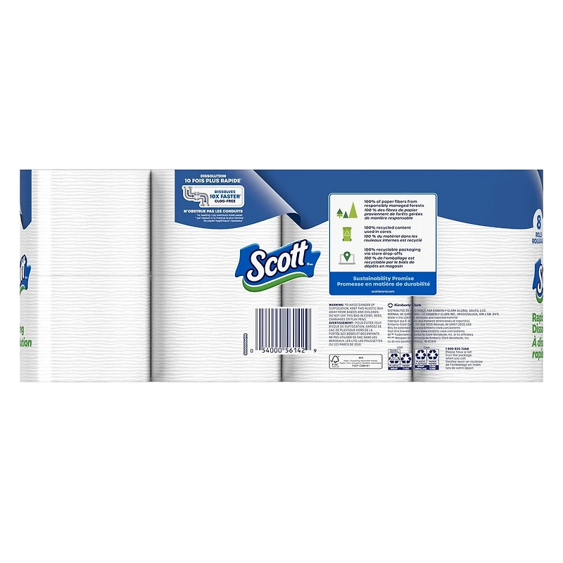 Scott Rapid-Dissolving Toilet Paper for RVs & Boats, 48 Double Rolls