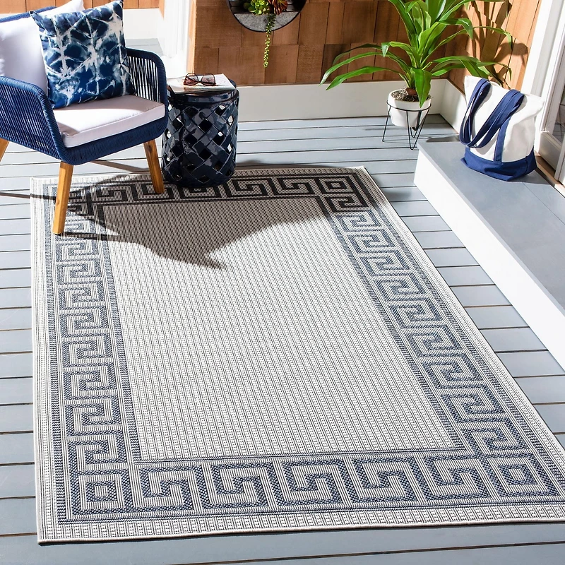 SAFAVIEH Bermuda Isidora Tapis Intérieur/Extérieur Géométrique Lavable en Machine