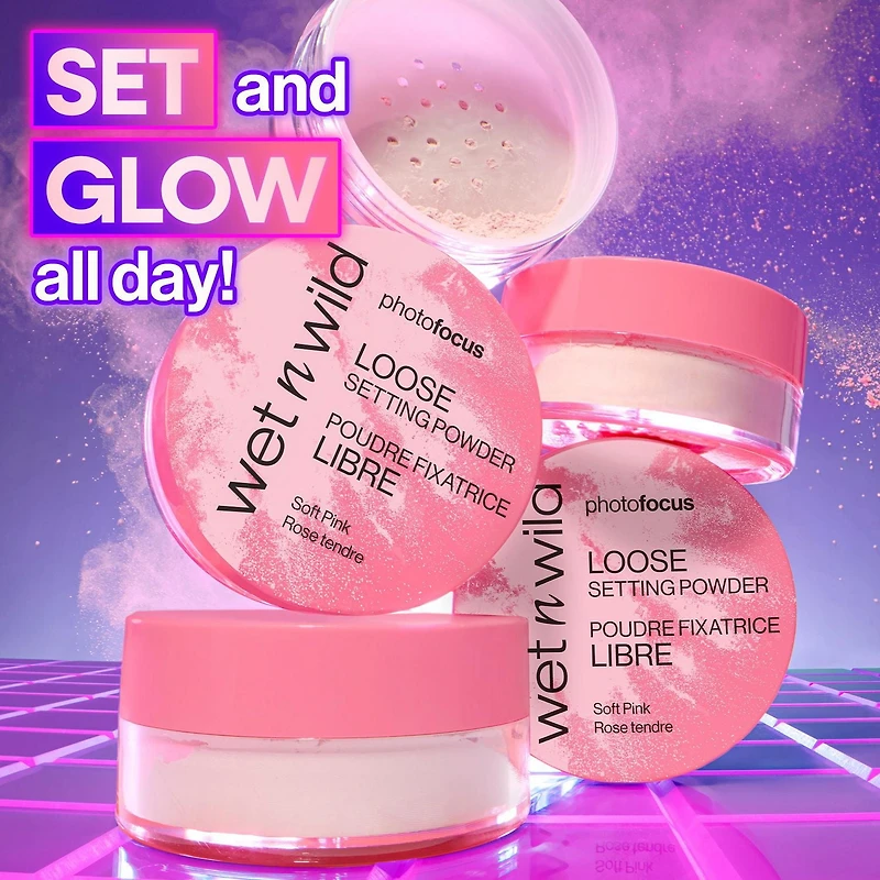 Photo Focus Loose Setting Powder - Soft Pink, Radiant setting powder