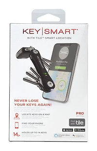 Porte-clés compact Pro de KeySmart à localisation intelligente Tile - Noir