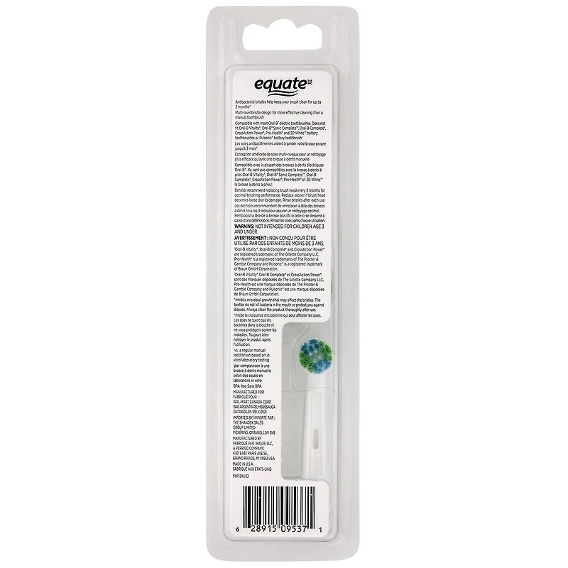 Têtes de brosse de remplacement Puissance totale Easy FlexMD d'Equate 5 unités