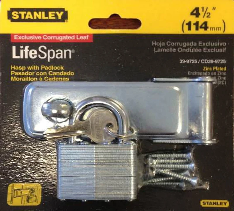Moraillon à cadenas CD39 de Stanley avec Matérial
