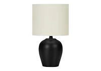 Monarch Specialties  Luminaire, 17"h, Lampe De Table, Noir Céramique, Teinte Ivoire / Crème, Transitionnel