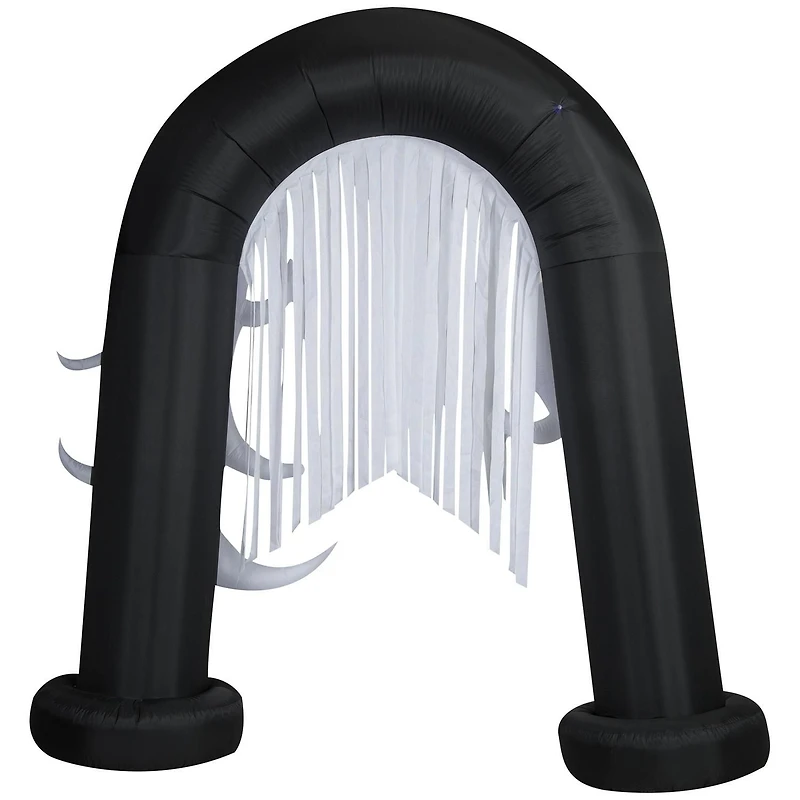 Arche fantôme gonflable d'Halloween avec lumières noires scintillantes et banderoles métalliques