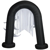 Arche fantôme gonflable d'Halloween avec lumières noires scintillantes et banderoles métalliques