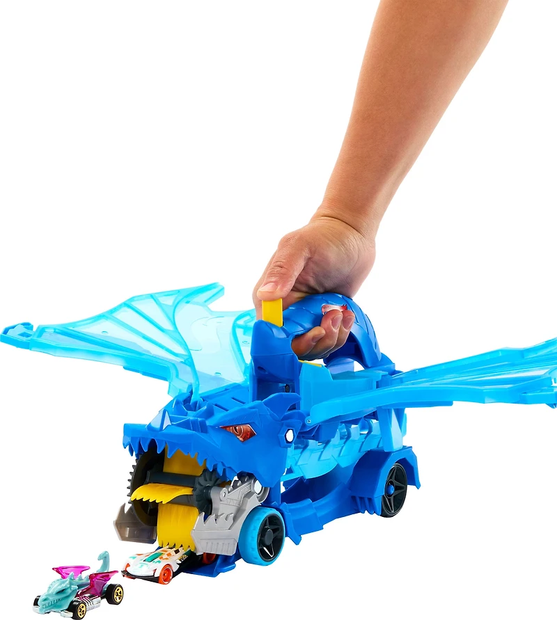 Hot Wheels City Hot Wheels Ultimate Dual Dragon Transporter & 2 1:64 Scale Toy Cars