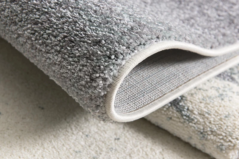 Tapis d'intérieur scandinave Rug Branch Nova 2' x 5' (taille exacte : 2'3" 5'), bleu et blanc, contemporain - Entrée, couloir, salle de bain cuisine