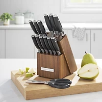 The Pioneer Woman 14 pièces couteau bloc ensemble couteaux en acier inoxydable avec poignée ergonomique, noir