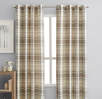 hometrends Reilly Plaid 84" Window Curtain Panel Grommets