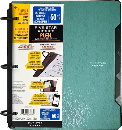 Five Star® Flex Notebinder grand seaglass