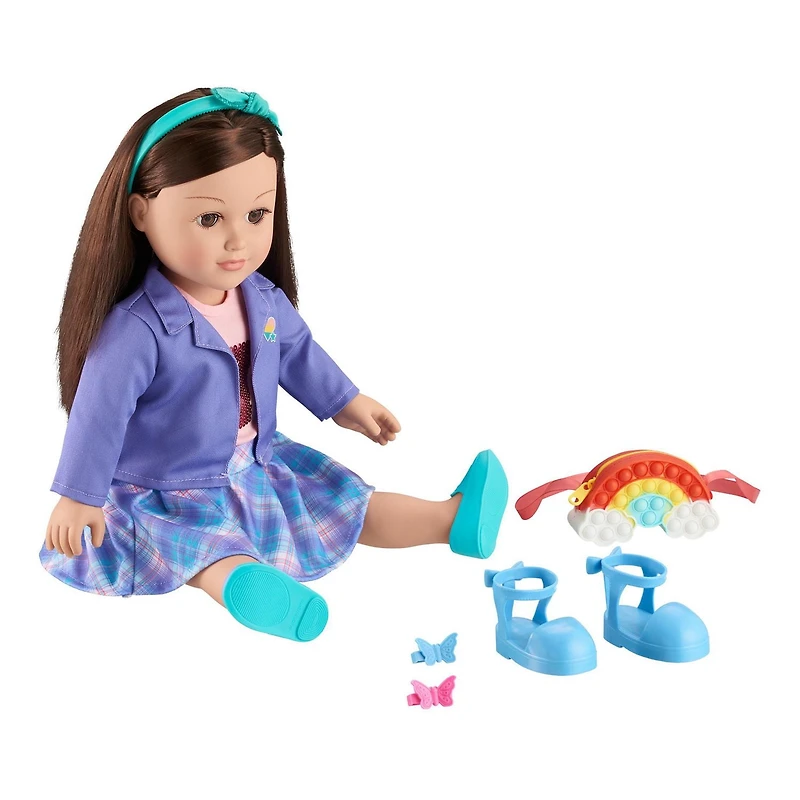 Ma vie comme...Ensemble d’accessoires pour poupées de 45,7 cm avec sac à bulles et chaussures bleues Accessoires à la mode pour poupées