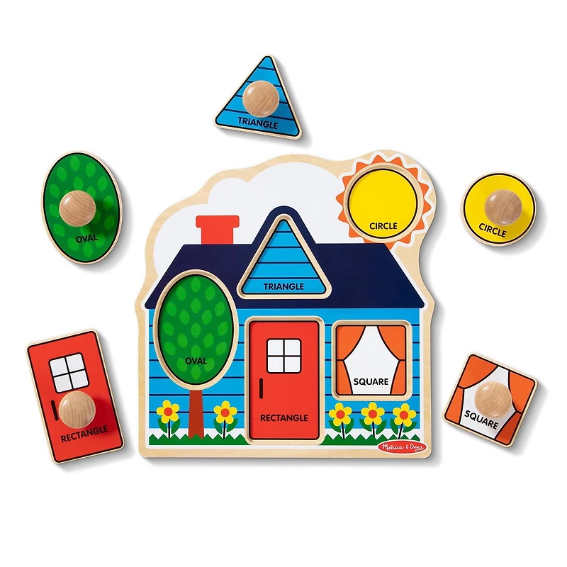Melissa & Doug First Shapes Jumbo Peg Wooden Puzzle