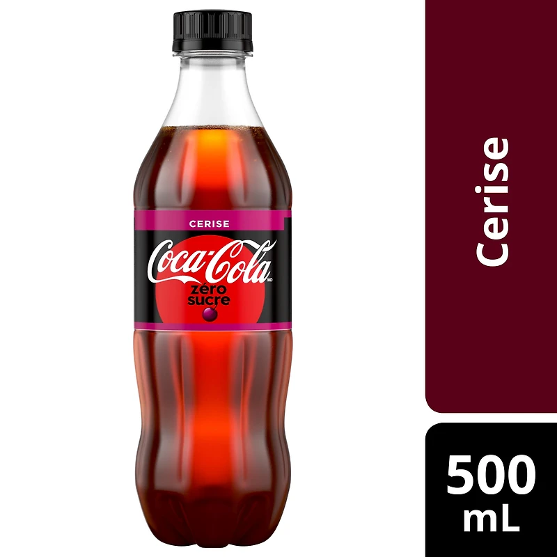 Coca-Cola Cherry Zero Sugar Bottle, 500 mL, 500 mL