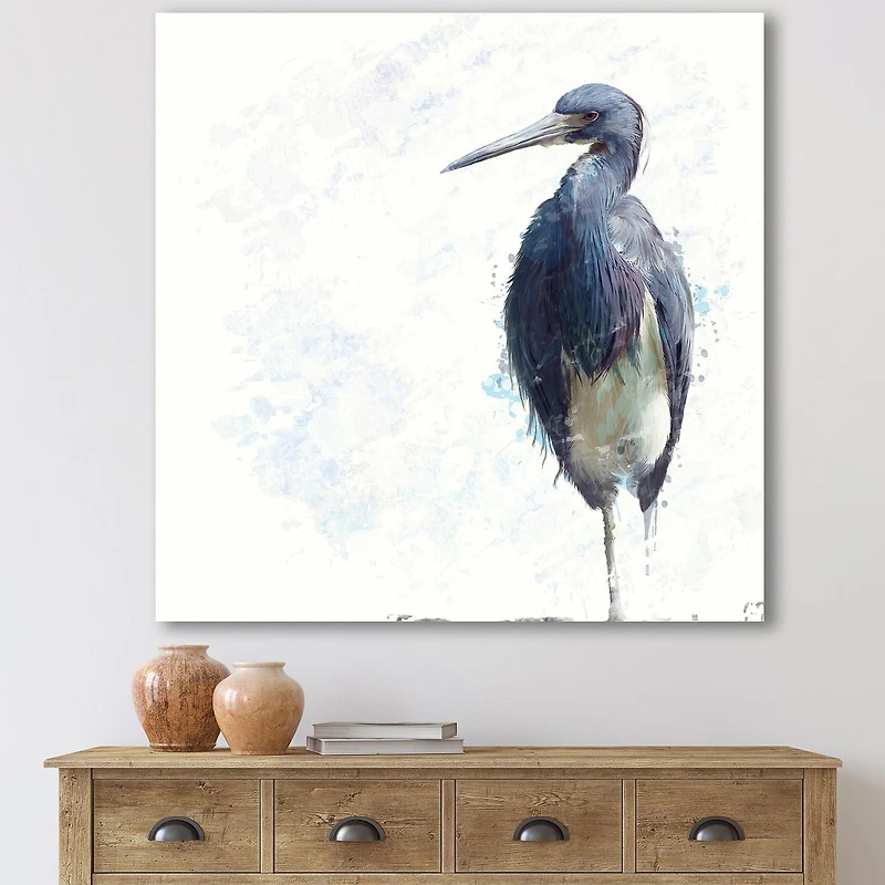 Designart Oiseau Héron tricolore Art mural sur toile