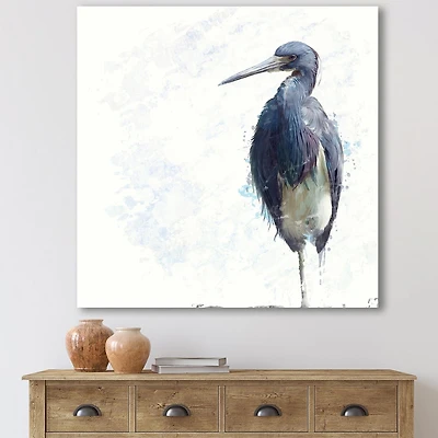Designart Tricolored Heron Bird Canvas Wall Art