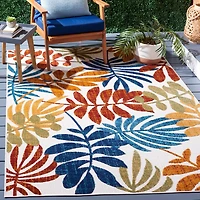 SAFAVIEH Cabana Elouise Floral Indoor/Outdoor Area Rug