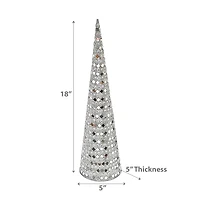 Christmas 18" Cone Tree Silver Diamond
