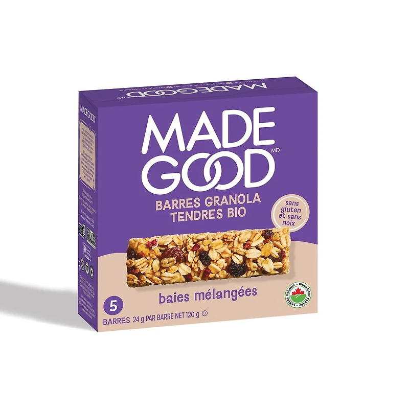 MadeGood Mixed Berry Granola Bars 5pk, 5 x 24 g
