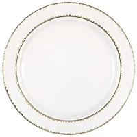 Assiettes en plastique blanc de 10,25 po avec bord martelé Assiettes en plastique blanc de 26cm