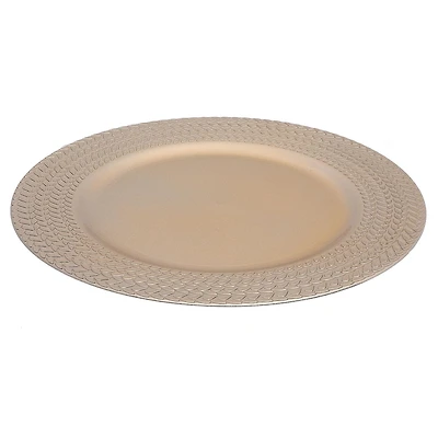 Plaque De Chargeur (Tresses) (Champagne) (13 ") - Ensemble De 6