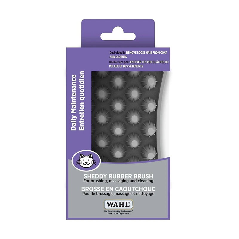 Brosse en caoutchouc pour chat Wahl - Modèle 58532 Enlève les poils lâches du pelage et des vêtements