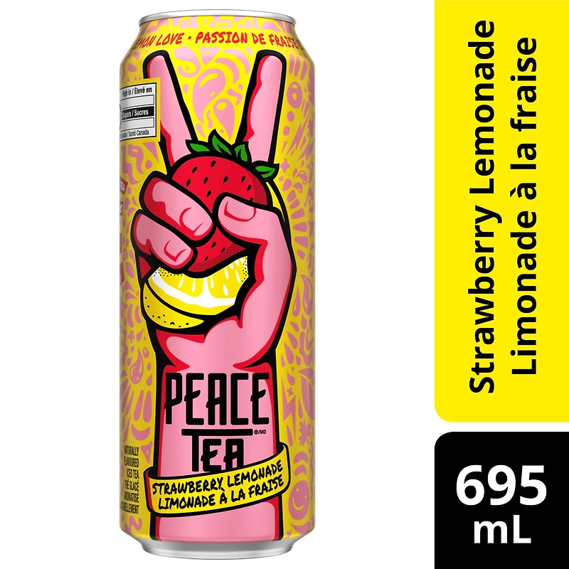 Peace Tea Strawberry Lemon Love Can, 695 mL, 695mL