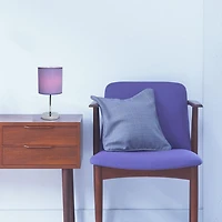 Simple Designs Chrome Mini Basic Table Lamp with Fabric Shade