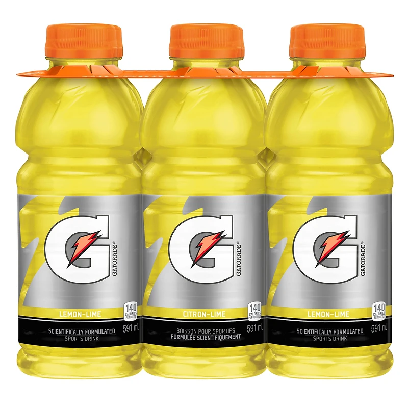 Gatorade Boisson Sportive Citron Vert 6 x 591 mL, Bouteilles 6x591mL
