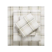 Ensemble de draps en flanelle 4 pièces Tartan d’Aberdeen HOMETRENDS, grand 100 % coton