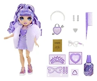Rainbow High Creative Crystals Violet - Poupée-mannequin violette de 11 po (28 cm)
