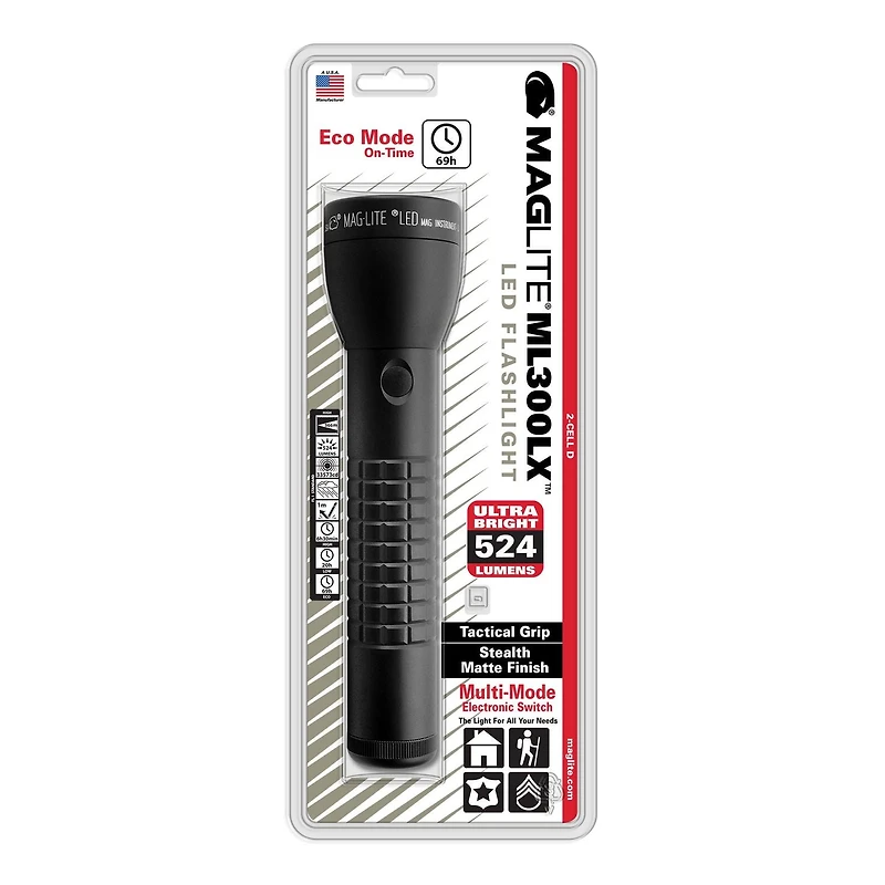 Lampe de poche tactique Maglite LED 2D - noire