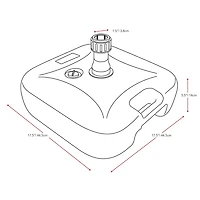 CorLiving 6.5ft x 6.5ft Square Durable Fabric Canopy Tilting Outdoor Umbrella with Steel Frame and Fillable Base
