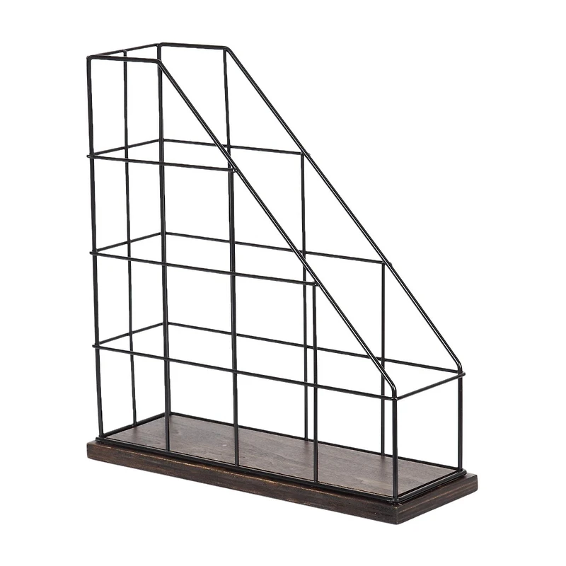 hometrends Benbrook Magazine File, Black/Walnut