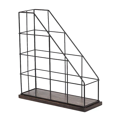 Porte-revues Benbrook, noir/noyer de hometrends