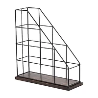 hometrends Benbrook Magazine File, Black/Walnut