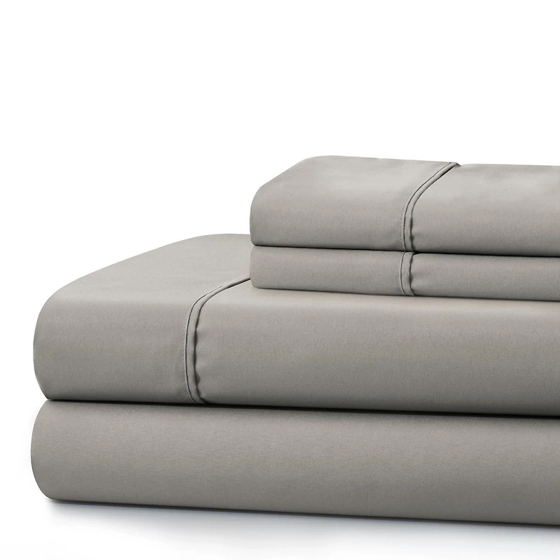 Literie Marina Decoration, 600 fils/cm², ultra douce, avec poche profonde, en coton percale à fibres longues, toutes saisons, couleur taupe