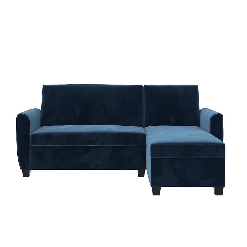 Noah Sectional Sofa Bed with Storage, Twin, Green Velvet