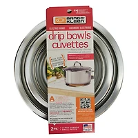 Range Kleen 10910A2X Style F 2 Paquet de Bols à Goutte Chromés Ultra Résistants Paq. de 2, 1 petit et 1 grand
