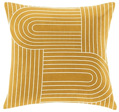 hometrends Sprial Yellow Decorative PIllow