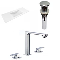 American Imaginations AI-32644 48 po WX 18.5 pouces Dessus en céramique D en couleur blanche pour 3H8-in. Robinet