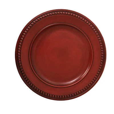Holiday Time 13-Inch Distressed Charger Red