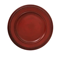 Holiday Time 13-Inch Distressed Charger Red