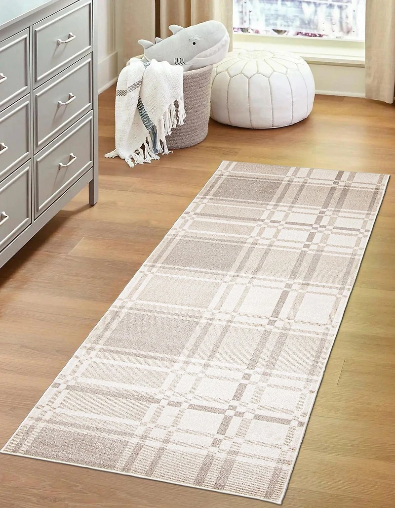 Tapis Lavable ECARPET à Carreaux pour Chambre, Salon, Chambre d'Enfant, Couloir