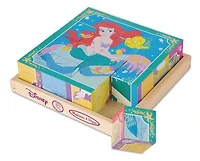 Melissa & Doug Disney Princess Wooden Cube Puzzle With Storage Tray - 6 Puzzles in 1