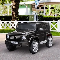 Aosom Compatible 12V Battery-powered Kids Electric Ride On Car Mercedes Benz G500 Toy with Parental Remote Control Music Lights MP3 Suspension Wheels for 3-8 Years Old Black