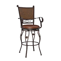 Reed Barstool with Arms, Bronze