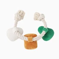 Hugsmart Toast and Egg Dog Rope and Tug Toy